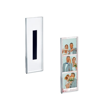 Azar Displays Clear Acrylic 2'' x 7'' Magnetic U-Frame, 2PK 129907-GS-2PK